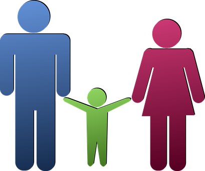 Child Family Father Human Mother People Pe - Padre Y Madre Png (409x340)