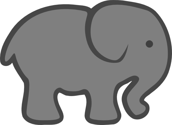Grey Elephant Mom & Baby Clip Art - Elephant Clip Art (600x436)