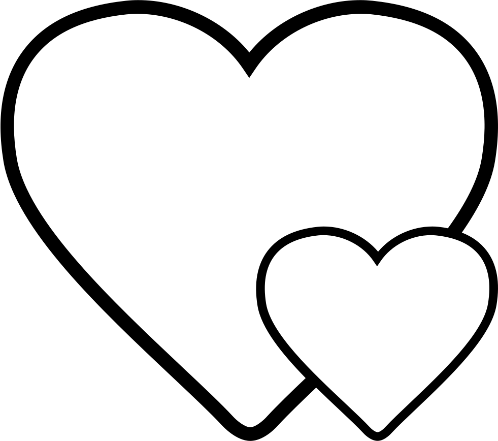 Hearts Svg Png Icon Free Download - Groot En Klein Hartje (981x868)