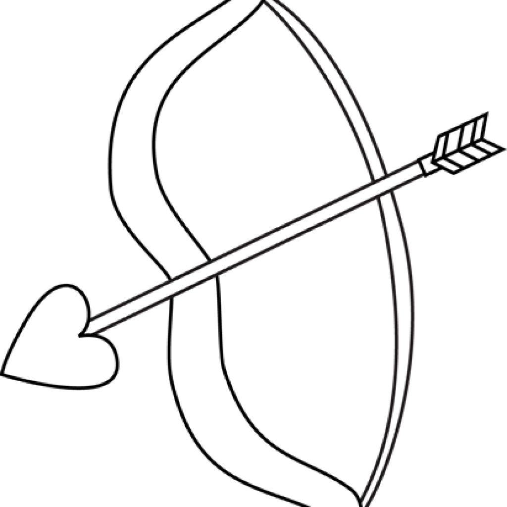 Arrow Clipart Black And White Black And White Valentines - Bow And Arrow Clipart Black And White (1024x1024)