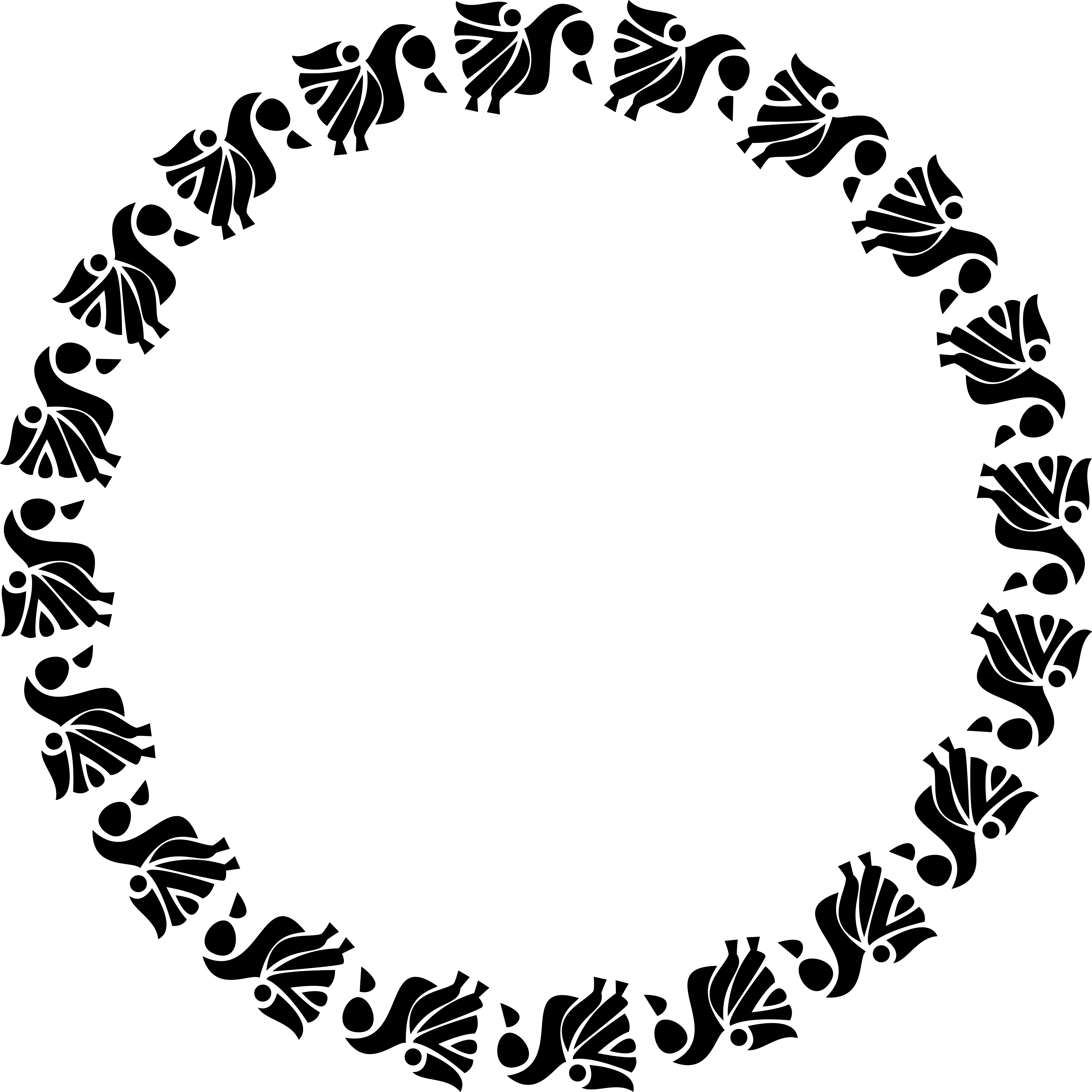 Heart Frame 2 - Black Circle Of Heart Clipart (4158x4158)