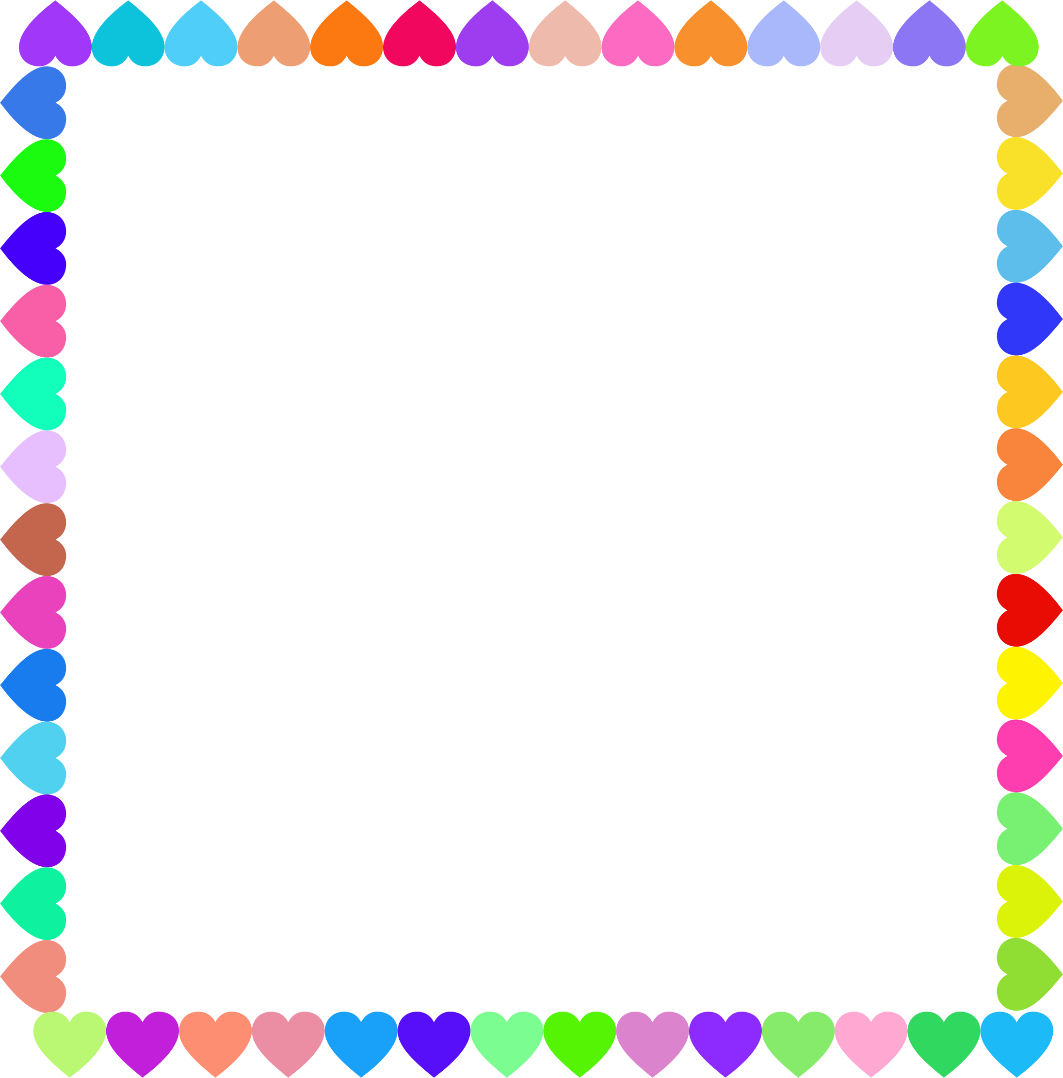 Hearts Frame - Hearts Frame Clip Art (2192x2224)