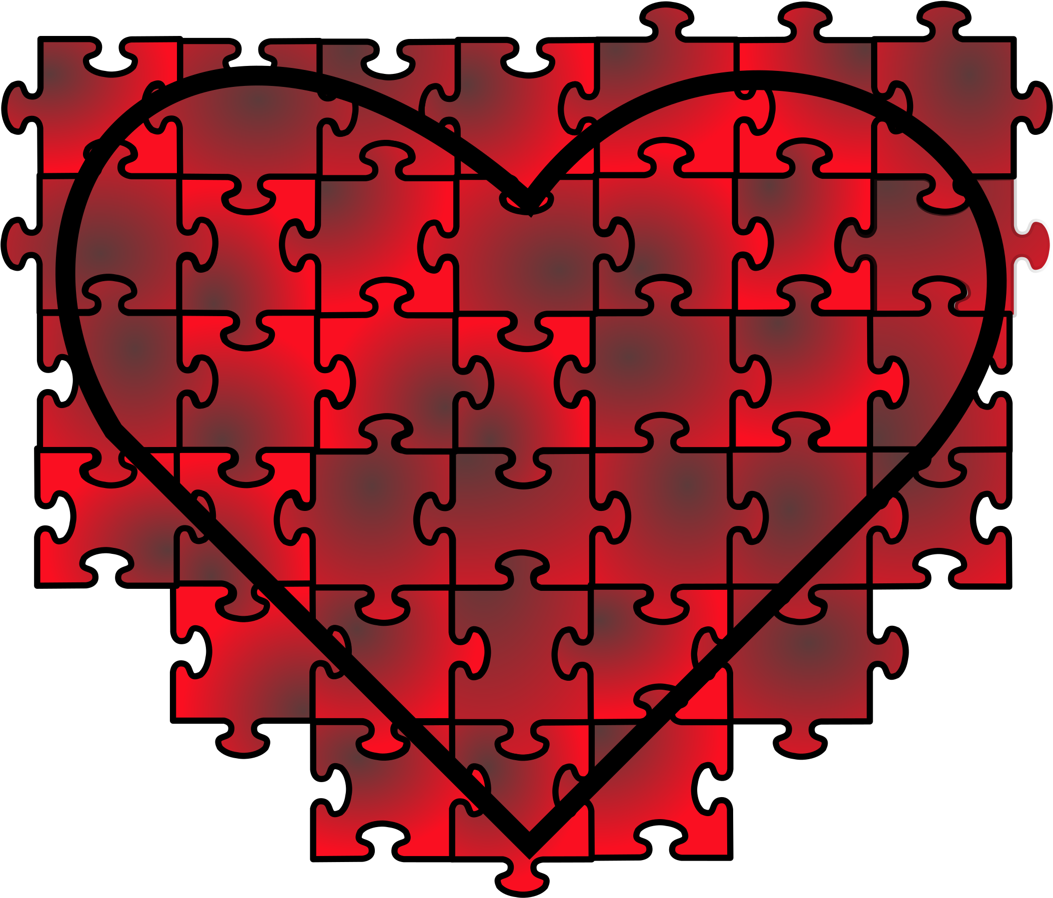 Puzzle Clipart Transparent Background - Heart Puzzle (2400x1800)