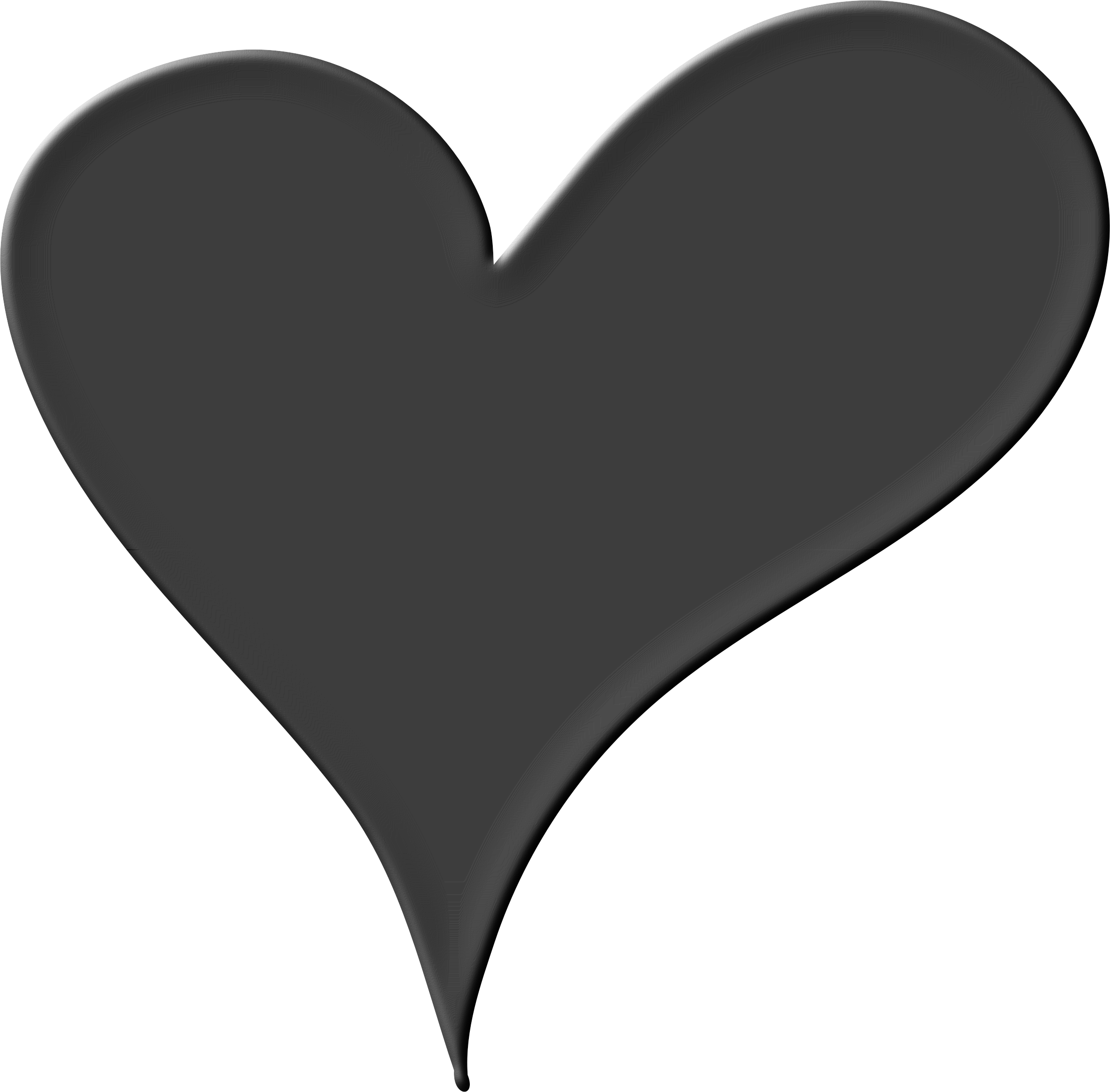 Big Image - Heart Clipart Png Black And White (2372x2334)