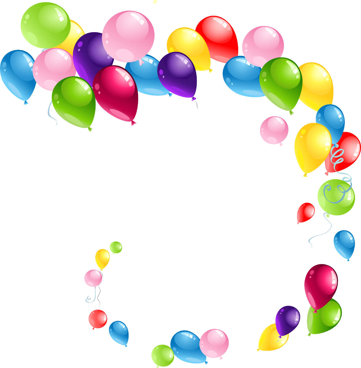 Colors Clipart Transparent Background - Clip Art Balloons Png (1255x1280)