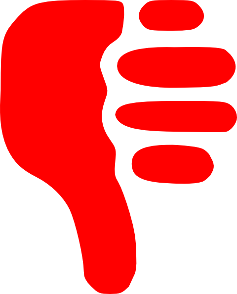 Smiley Face Thumbs Down Clipart - Red Thumbs Down Transparent Background (480x594)