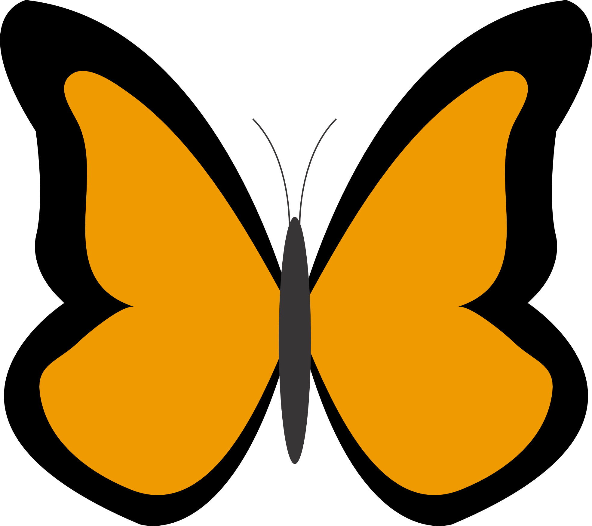 Flowers For Orange Flower Clip Art - Clip Art Spring Butterfly (1969x1750)