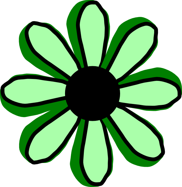 Green Flower Clip Art - Clipart Of A Yellow Flower (582x599)