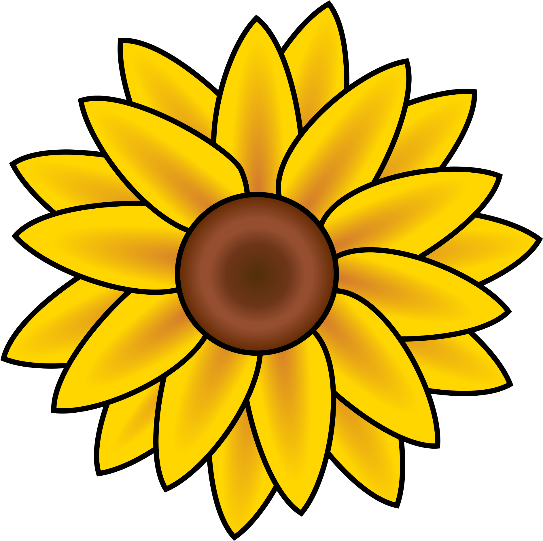 Sunflower Clipart Flower Head - Easy To Draw Sunflower (2000x2000)