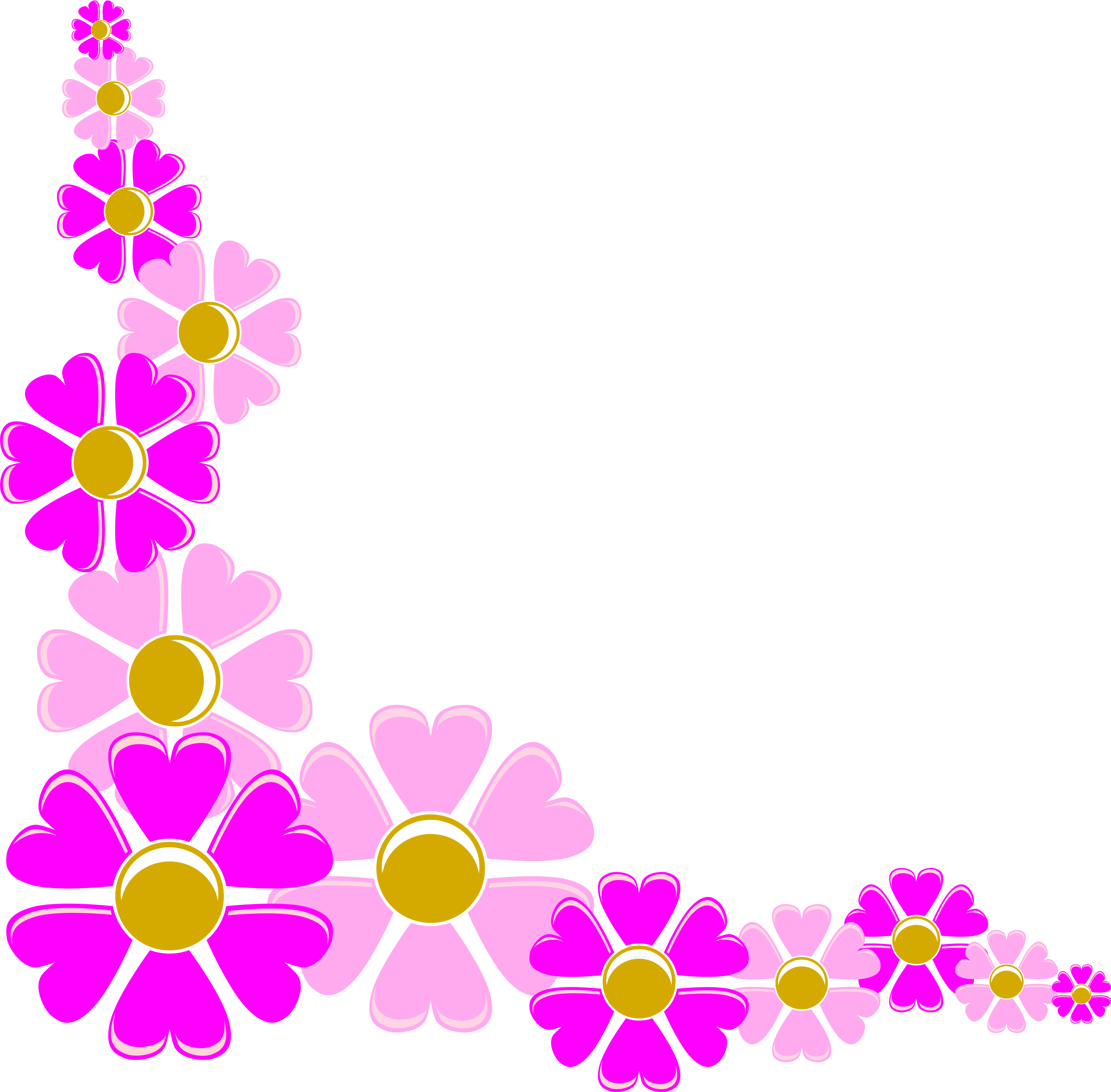 Flower Corner Cliparts Free Download Clip Art - Flowers Border Corner Png (2400x2359)
