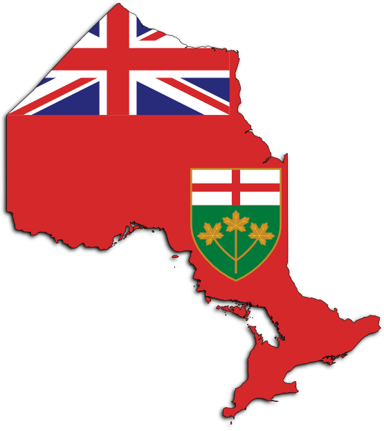 Canada Clipart Ontario - Ontario Flag Png (555x623)