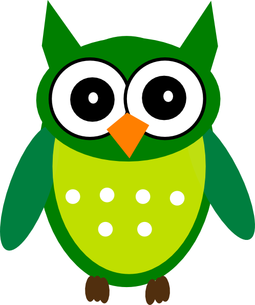 Owl, Clip Art, First Day Of Class, Illustrations, Owls - Owl Clipart Green (498x595)
