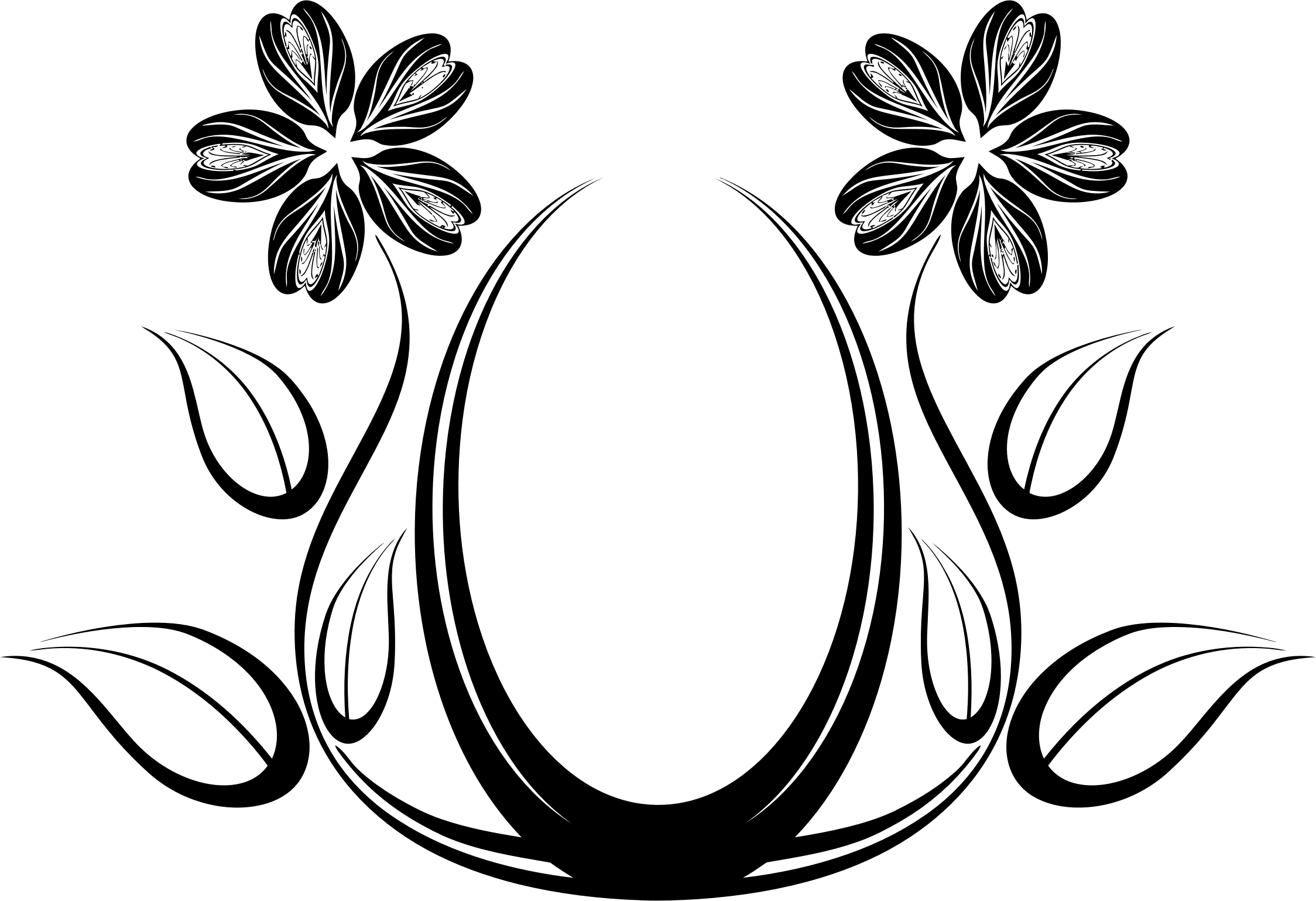 Black Rose Silhouette Design Free Clip Art Flower ~ - Clipart Floral Designs Png (2248x1539)