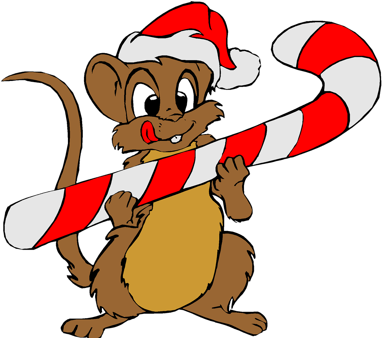 Christmas Holiday Clip Art Mouse Santa Red Hat - Merry Christmas To All, From Pepino The Italian Mouse (1280x1122)