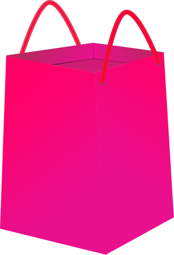 Shopping Bag Clipart - Pink Shopping Bag Clip Art (600x875)