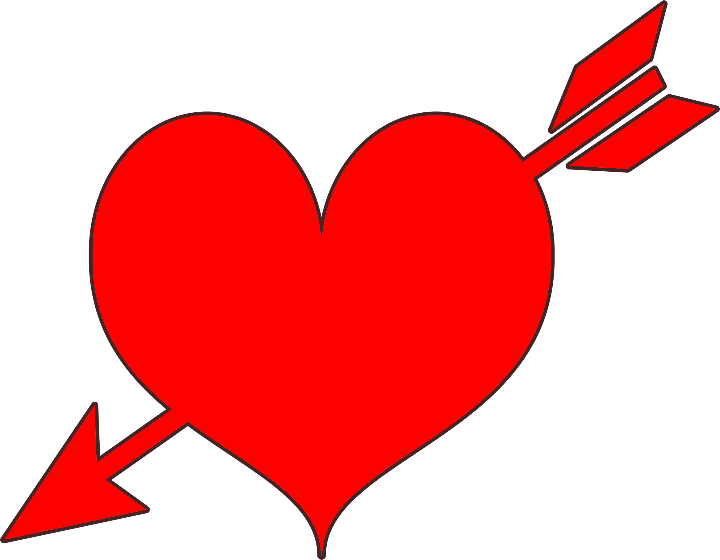Heart Arrow - Red Heart With Arrow (2332x1814)