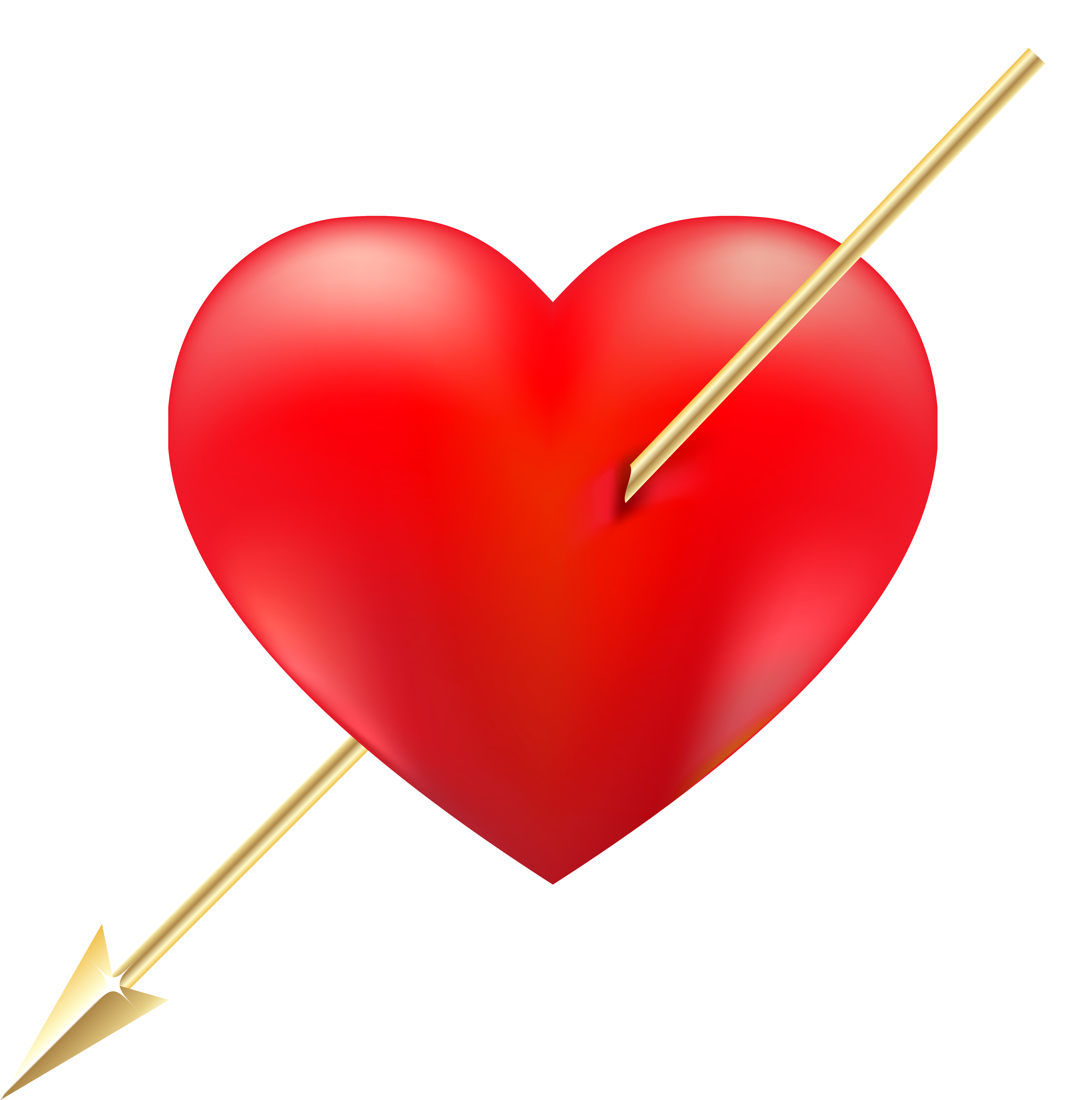 Red Heart With Arrow Png Clipart - Sticker (5000x5033)