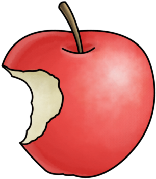 Clip Art Of A Bitten Apple Smart Exchange Usa - Cartoon Apple With Bite (420x420)
