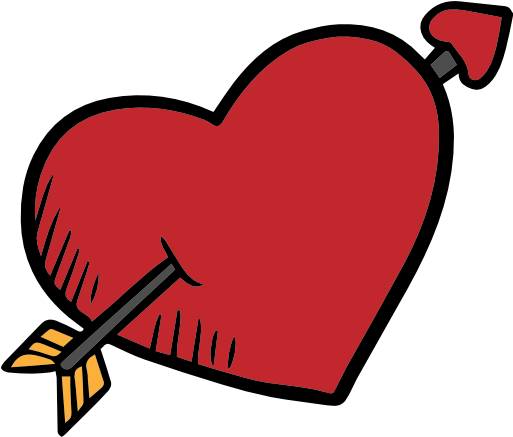 Size - Heart With Cupid's Arrow (512x512)