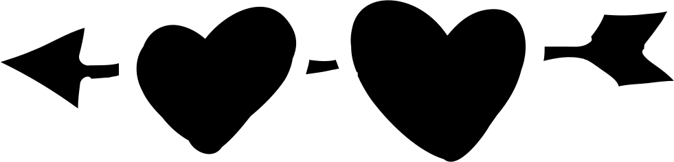 Two Hearts And Arrow Comments - Two Hearts Clipart With Arrow (981x236)