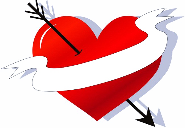 Heart Arrow Png Image Background - Vector Graphics (650x451)