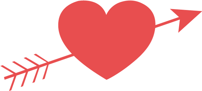 Simple Valentines Day Heart And Arrow 1designshop - Valentines Day Heart With Arrow (650x300)