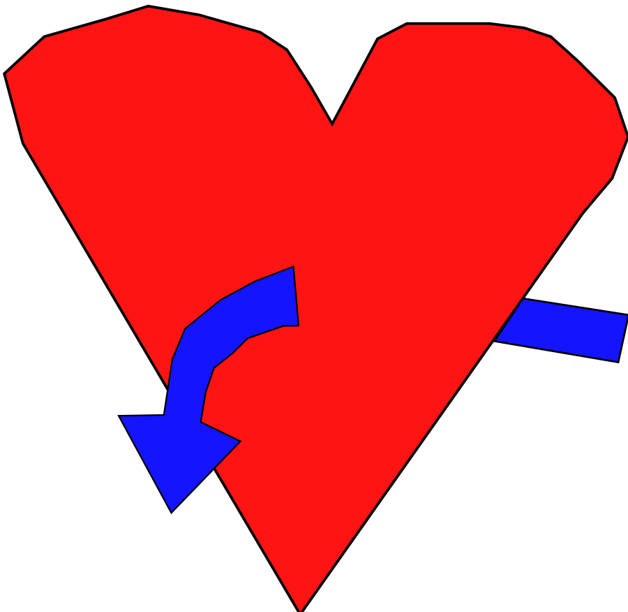 Hart With Curve Arrow Clip Art - Clip Art (900x876)