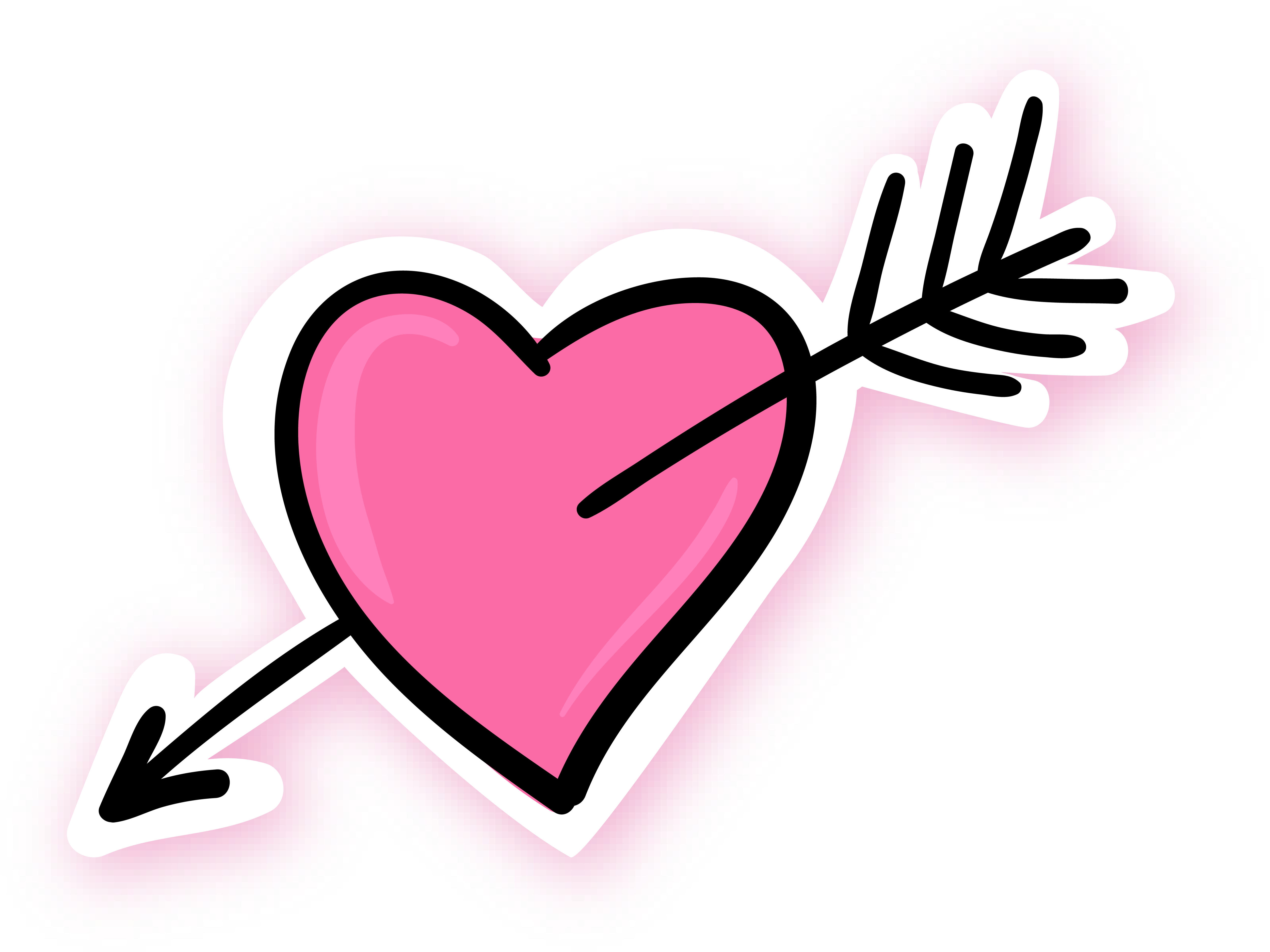 Arrow Through The Heart Pink Blue - Pink Heart With Arrow Png (5150x3900)