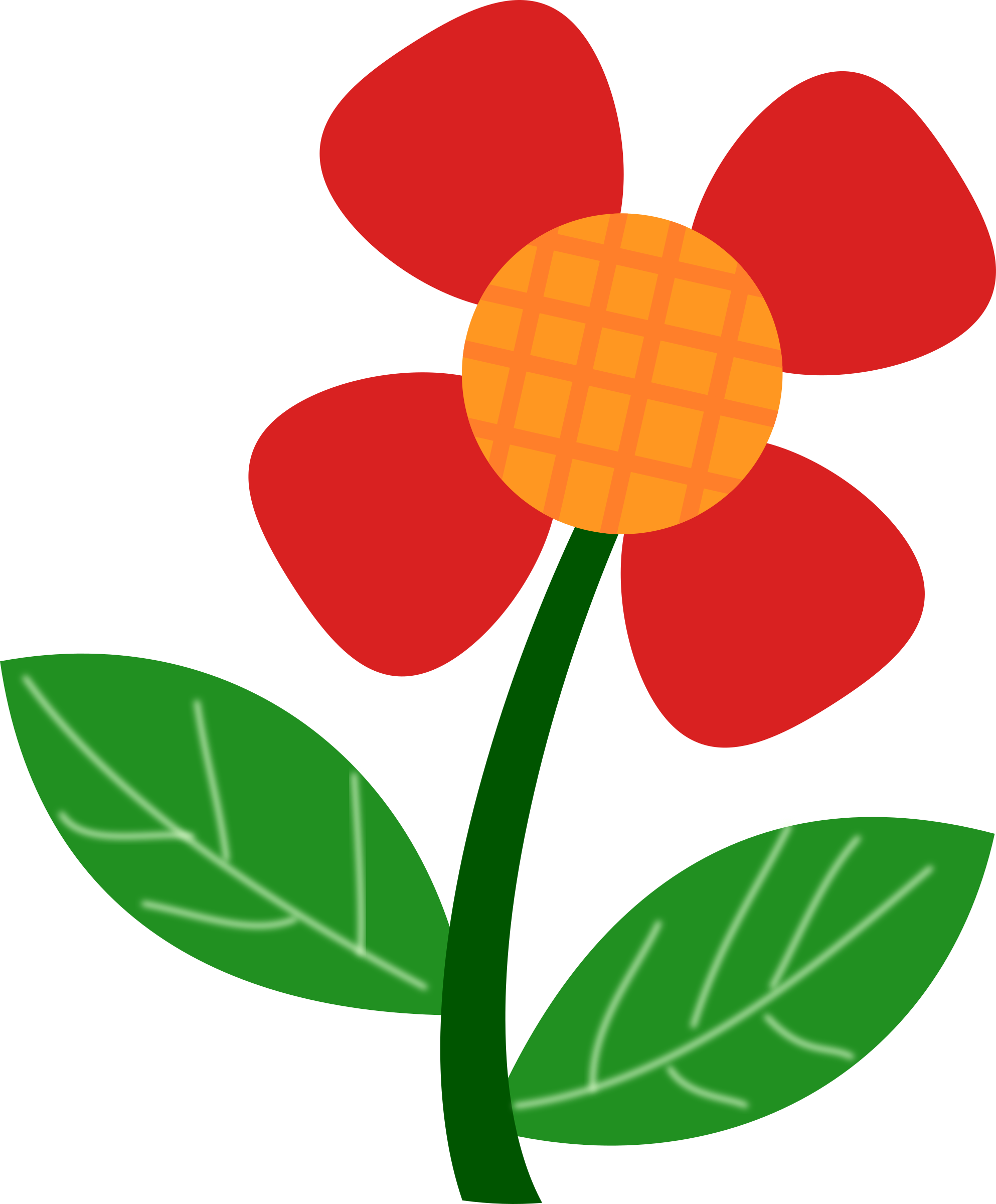Red Flower Clipart Fower - Flower Clip Art Png (1986x2400)