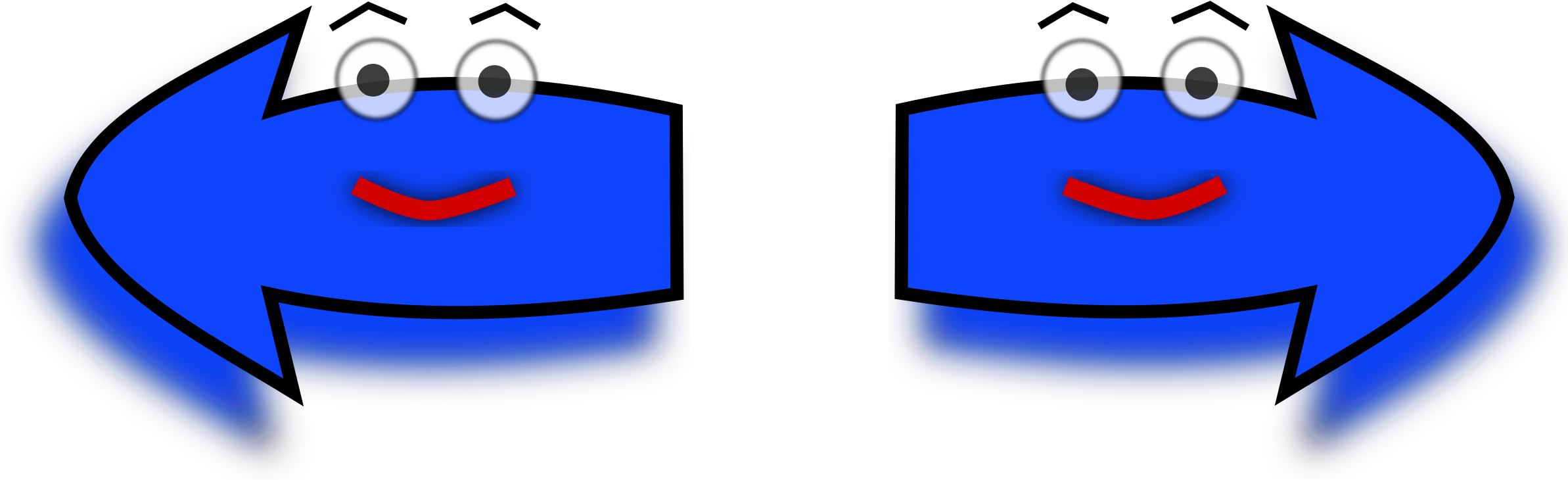 Arrow Set Happy Leftright By Mystica - Arrows Pointing Left And Right (2400x781)
