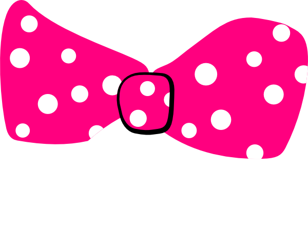 Bow With Polka Dots Clip Art At Clker - Pink Polka Dot Bow Clipart (600x475)