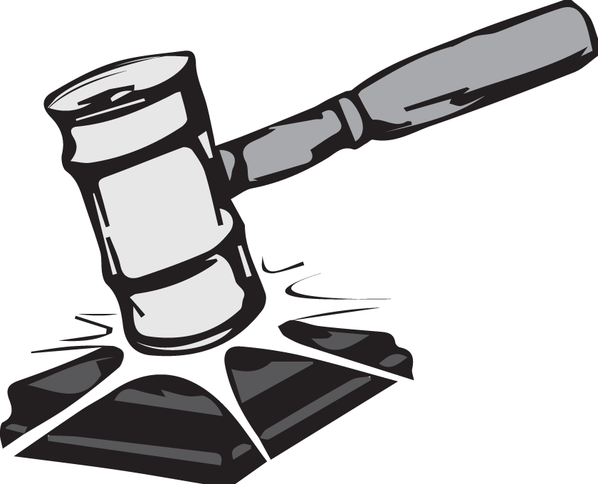 Gavel2 - Judicial Review Black And White (840x680)