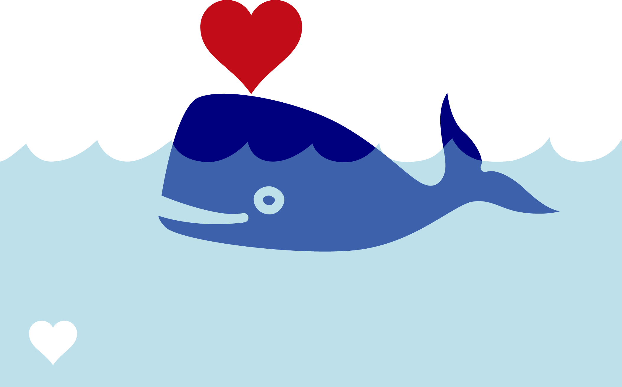 Wal Sperm Whale Blast Heart Valentine's Day - Love Whale (2106x1312)