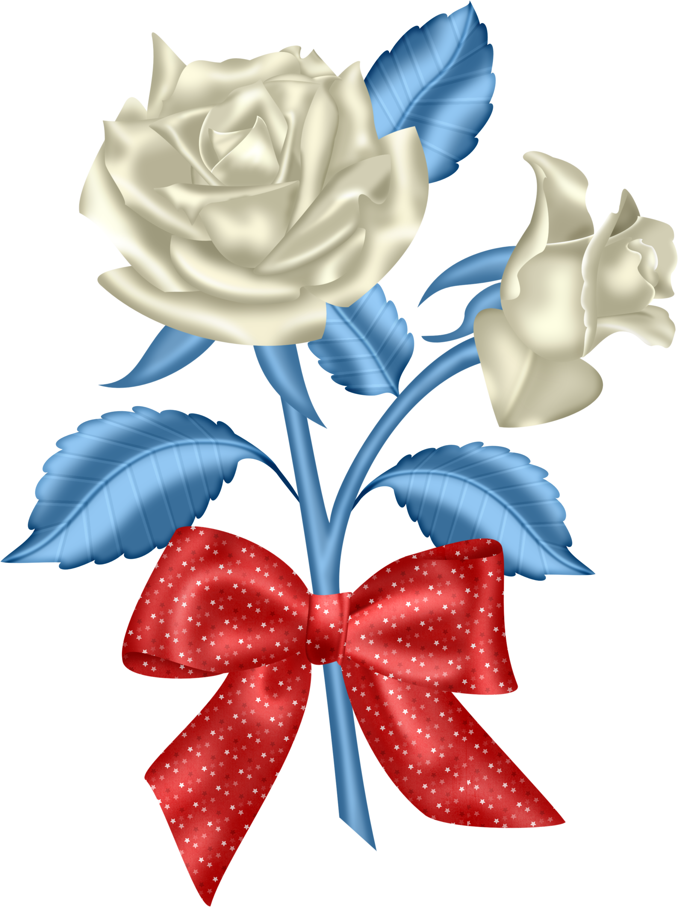 Red White & Blue - Red White And Blue Flowers Clipart (2355x3078)
