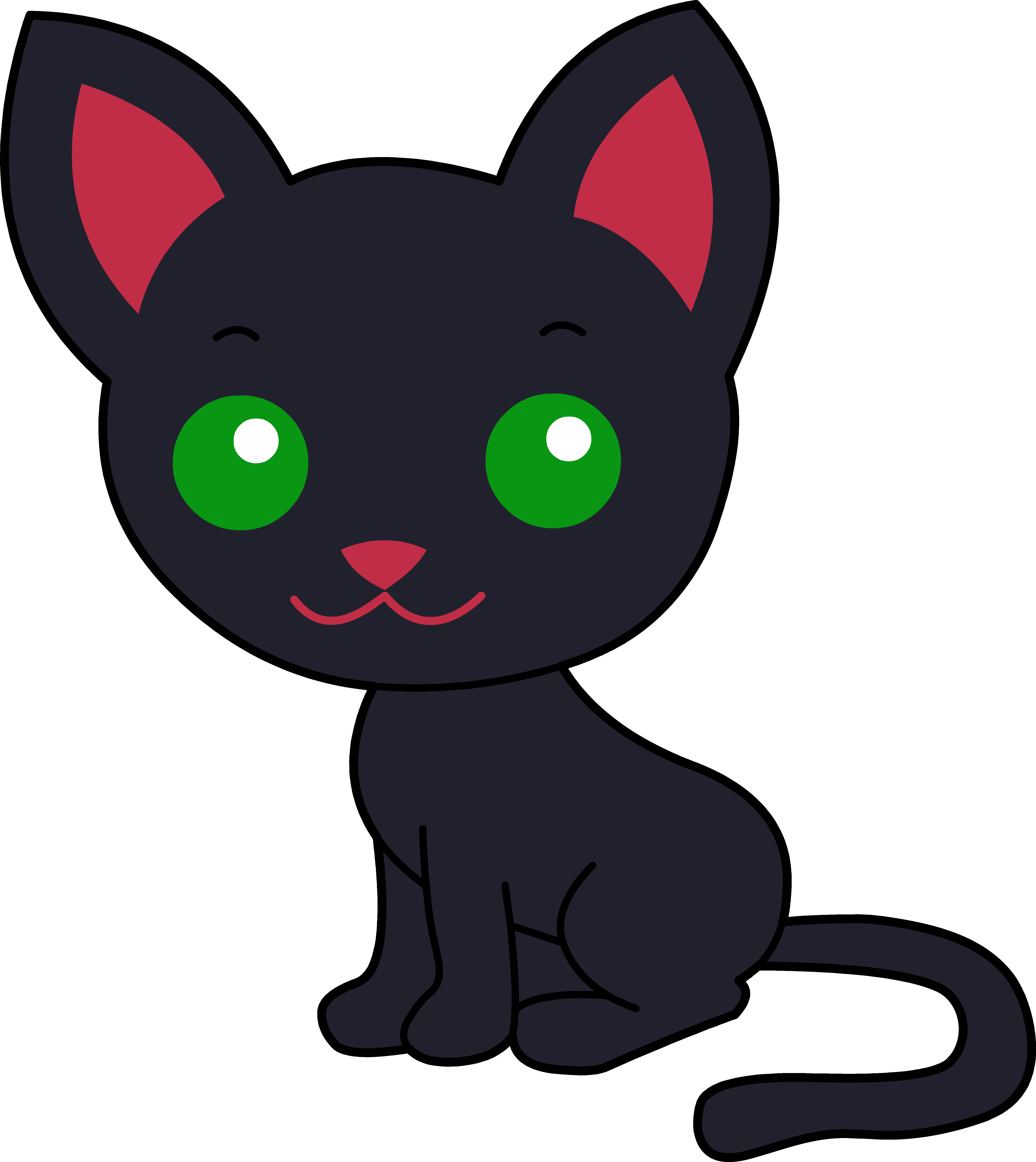 Cute Black Cat Clipart - Kitty Cat Clip Art (5368x6022)