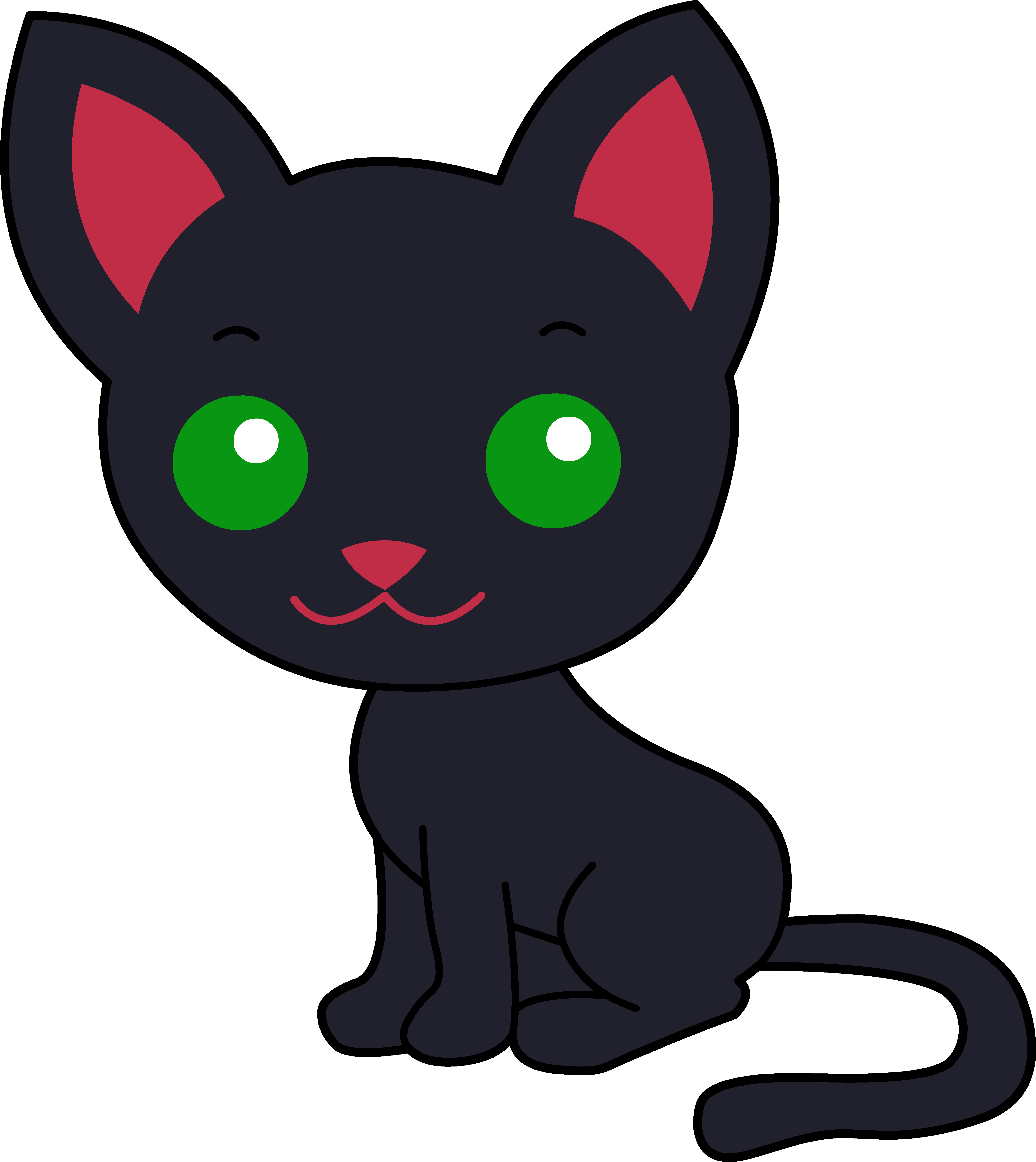 Черный котенок рисунок