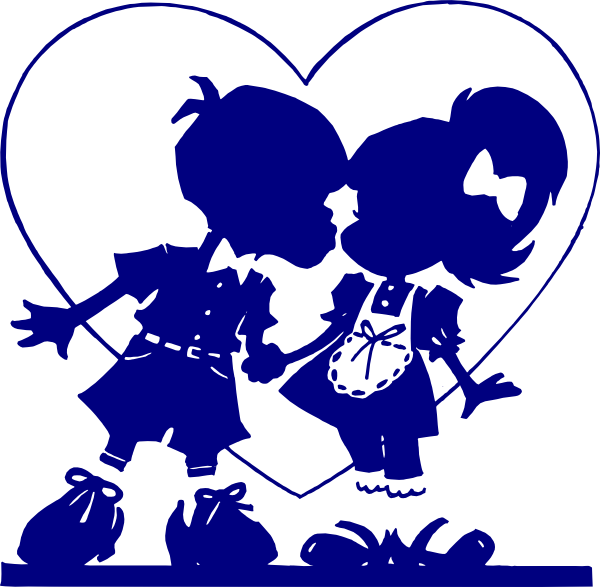 Valentine Clip Art Blue (600x587)