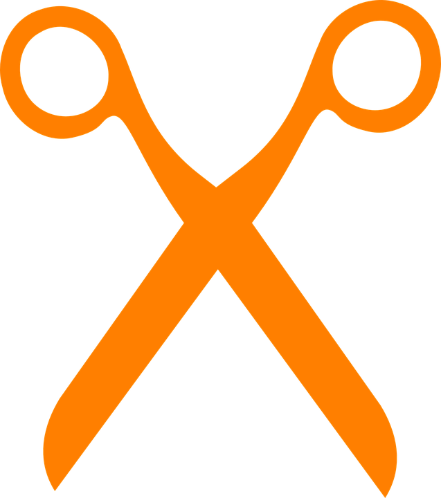 Scissors Orange Cut Coupon Silhouette Trim - Scissors Icon (1133x1280)