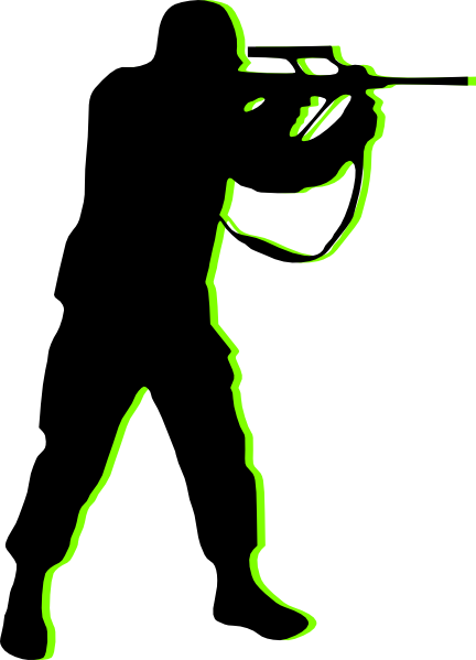 Shooter Clip Art At Clker - Soldier Silhouette (432x599)