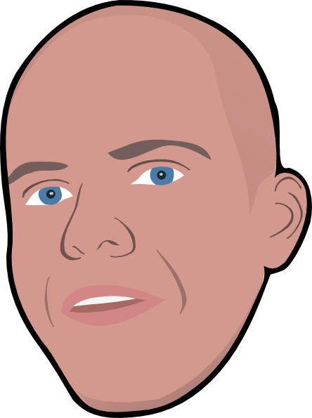 Bald Dad Clipart - Clip Art Human Head (444x595)