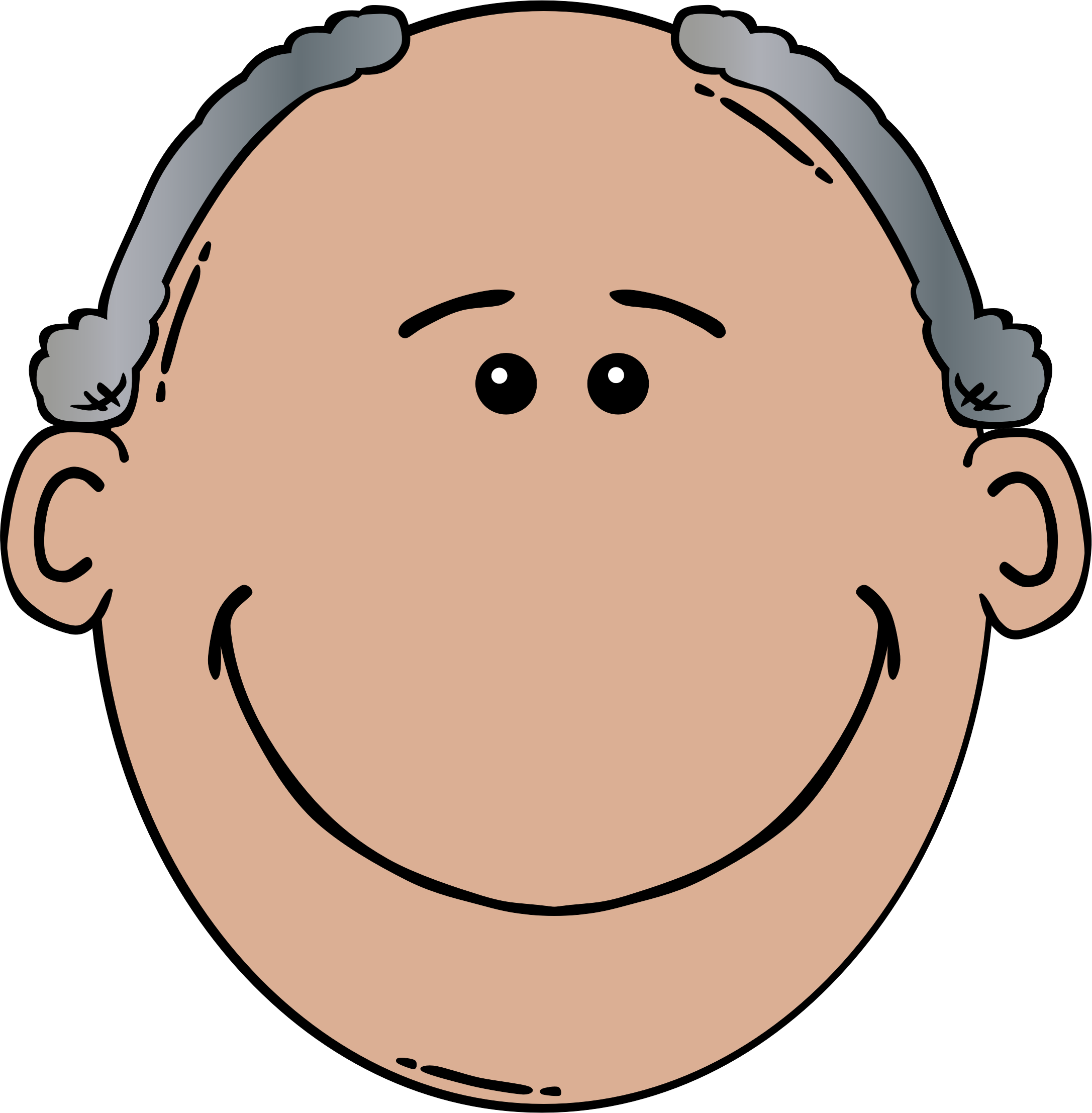 Father Face Clipart - Old Man Face Clipart (2173x2214)