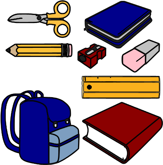 Clipart School Supplies (565x573)