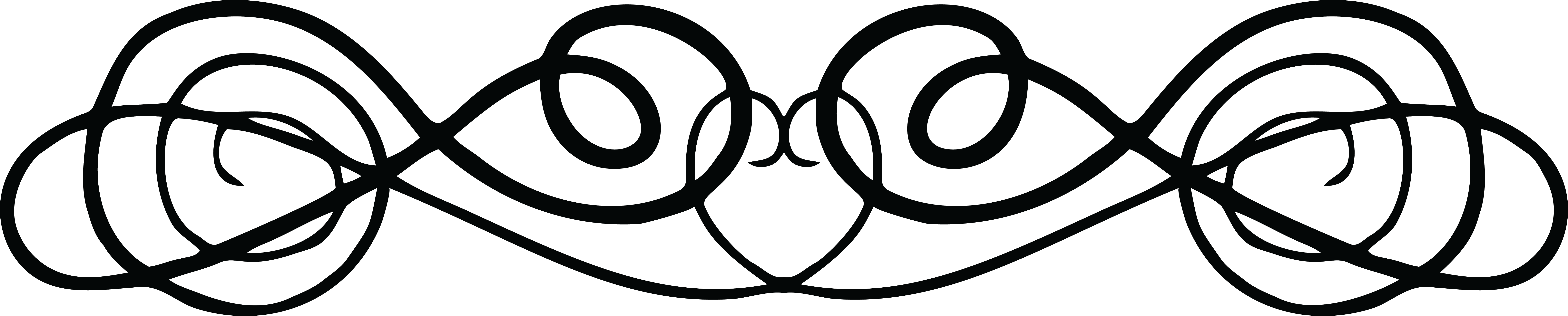 Free Clipart Of A Fancy Black And White Heart And Swirl - Vintage Symbol Png (8000x1613)