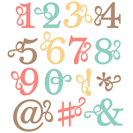 Flourish Number Set Svg Scrapbook Cut File Cute Clipart - Flourish Numbers (432x432)