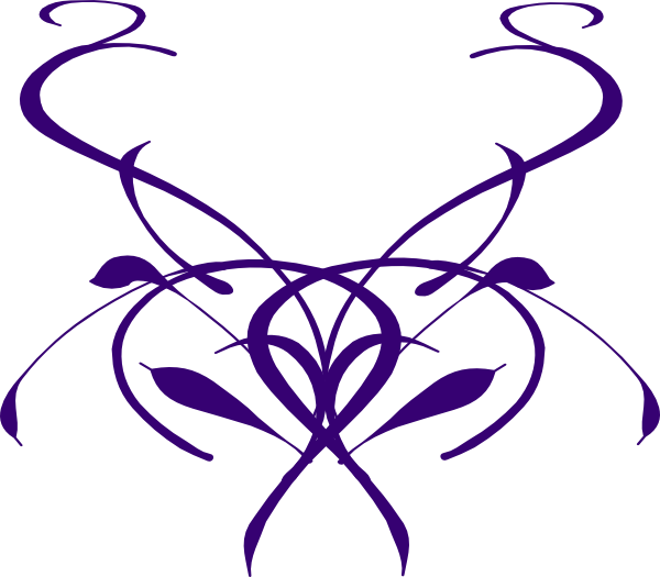 Flourish Border Clip Art - Violet Flourish (600x525)