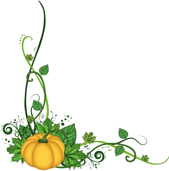 Pumpkin Corner Flourish Png - Pumpkin Corner Border Png (600x600)