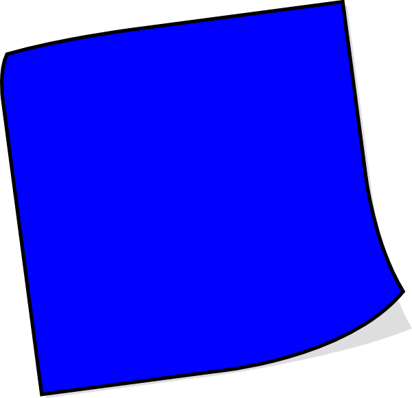 Post-it Clipart Blank Tag - Dark Blue Sticky Notes (600x580)
