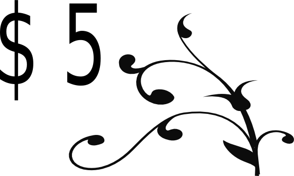$5 Price Tag - Tree Branch Clip Art (600x360)