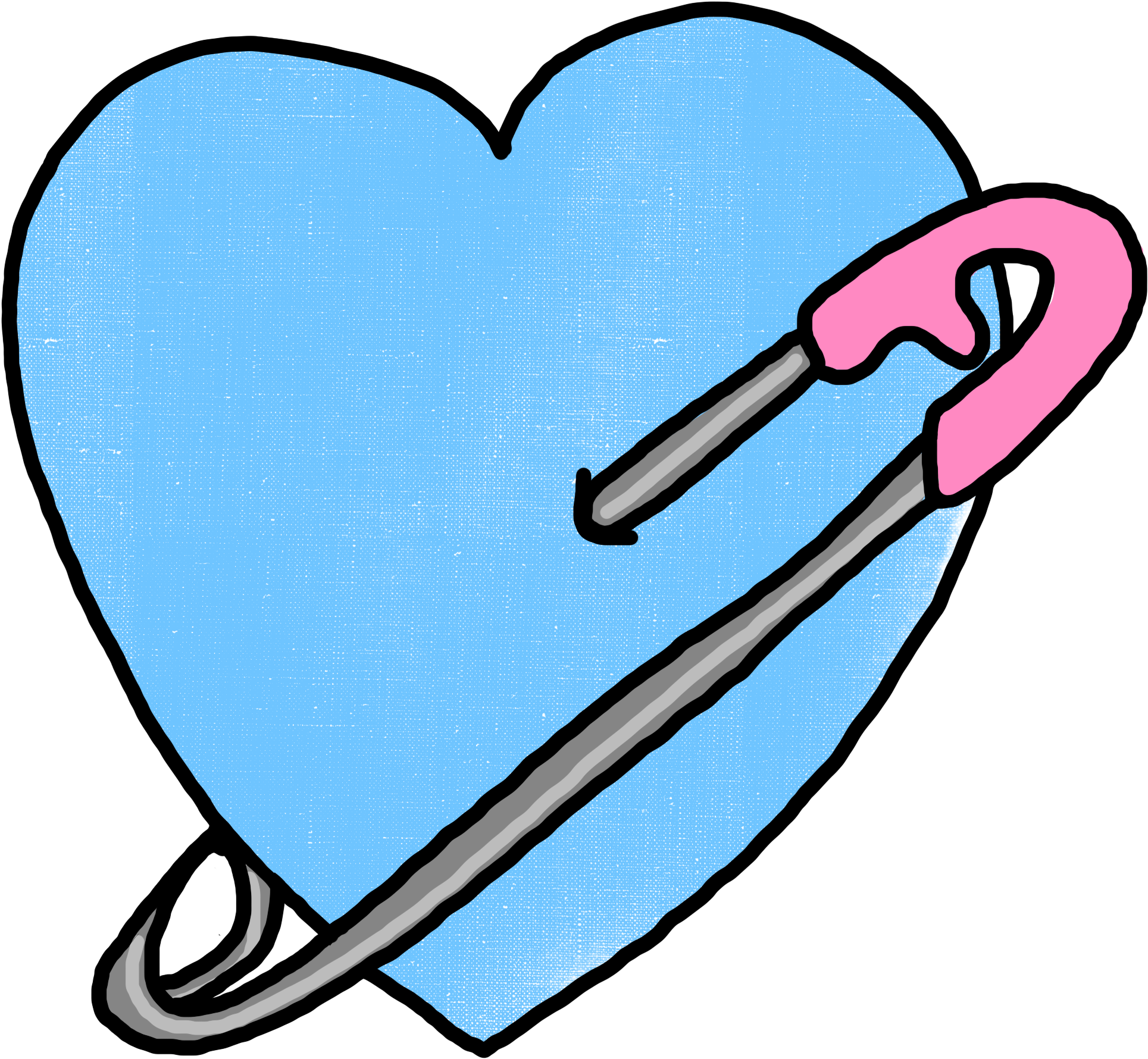 Heart Pinned Transparent Overlay By Mcjjang Heart Pinned - Blue Heart Tumblr Png (2048x2048)