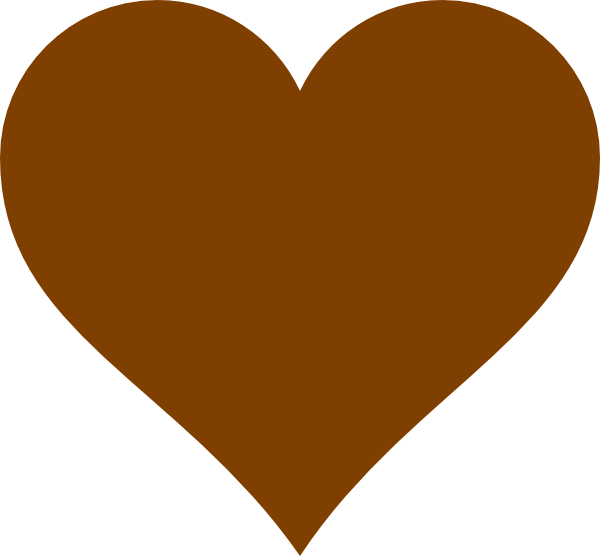 Chocolate Heart Clipart - Brown Heart Transparent (600x556)